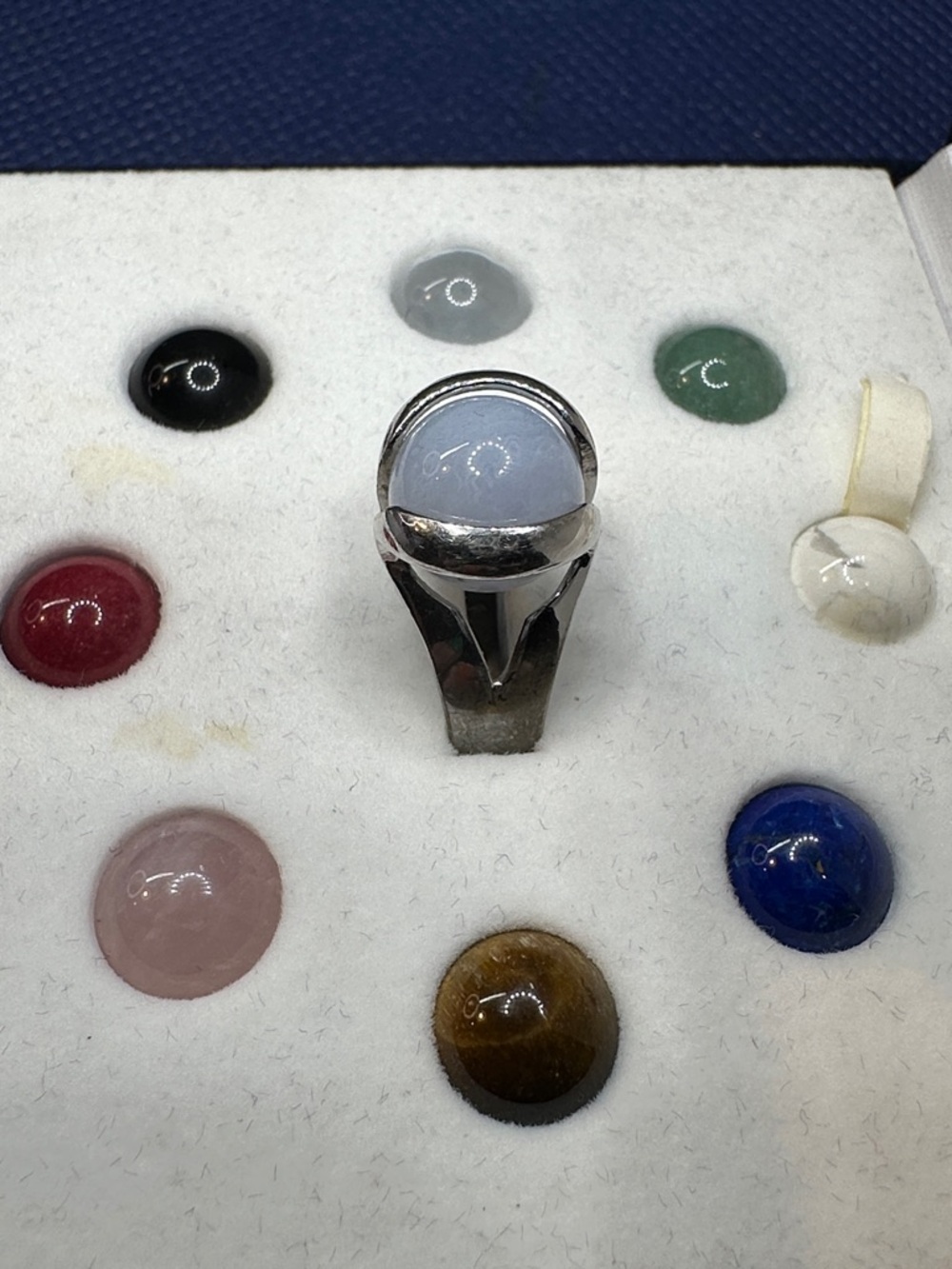 Sterling Silver Interchangeable Gemstone Ring Size 7